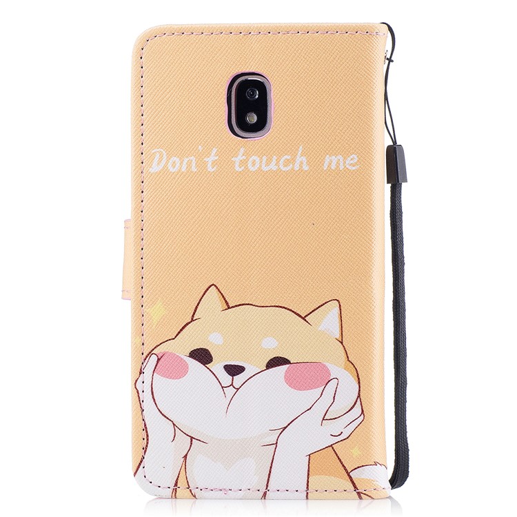 Pattern Printing Wallet Leather Stand Cover for Samsung Galaxy J3 Pro (2017) / J3 (2017) EU Version - Do not Touch Me-2