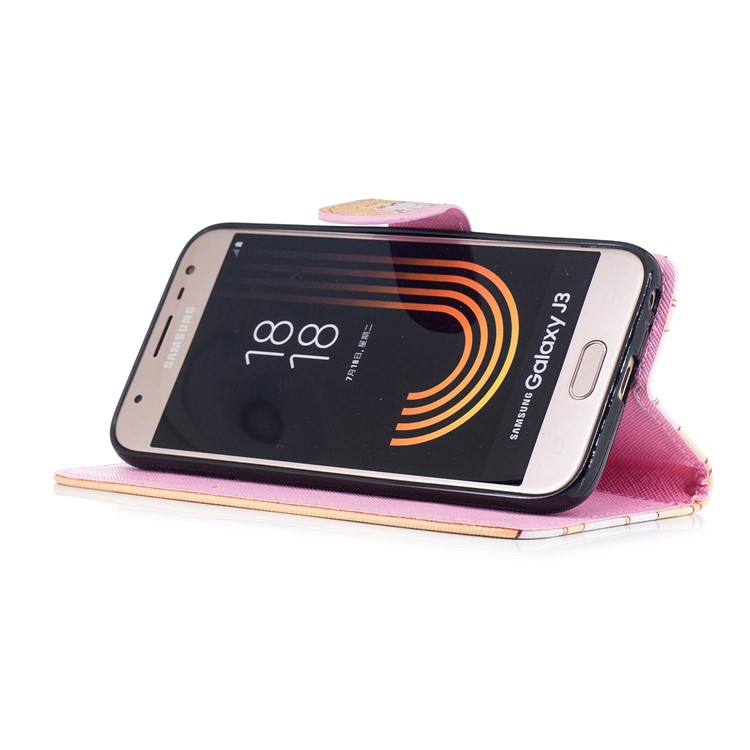 Pattern Printing Wallet Leather Stand Cover for Samsung Galaxy J3 Pro (2017) / J3 (2017) EU Version - Do not Touch Me-4