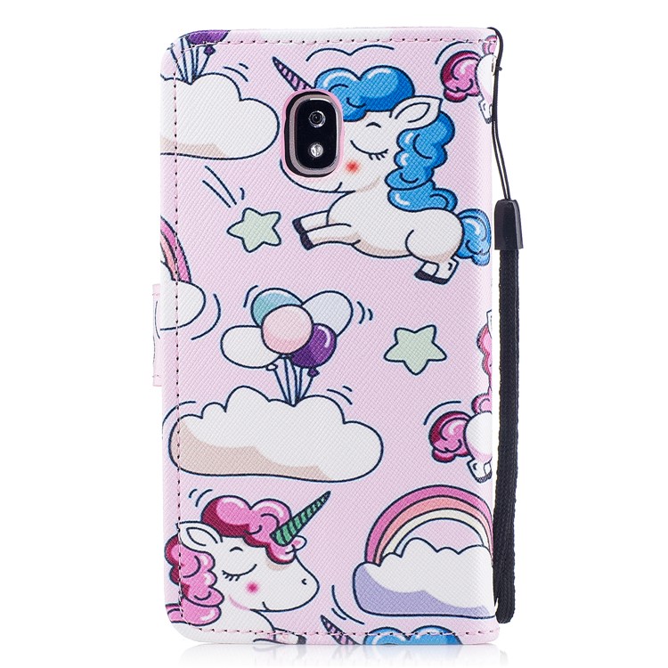 Pattern Printing PU Leather Wallet Case for Samsung Galaxy J3 Pro (2017) / J3 (2017) EU Version - Unicorn Pattern-2