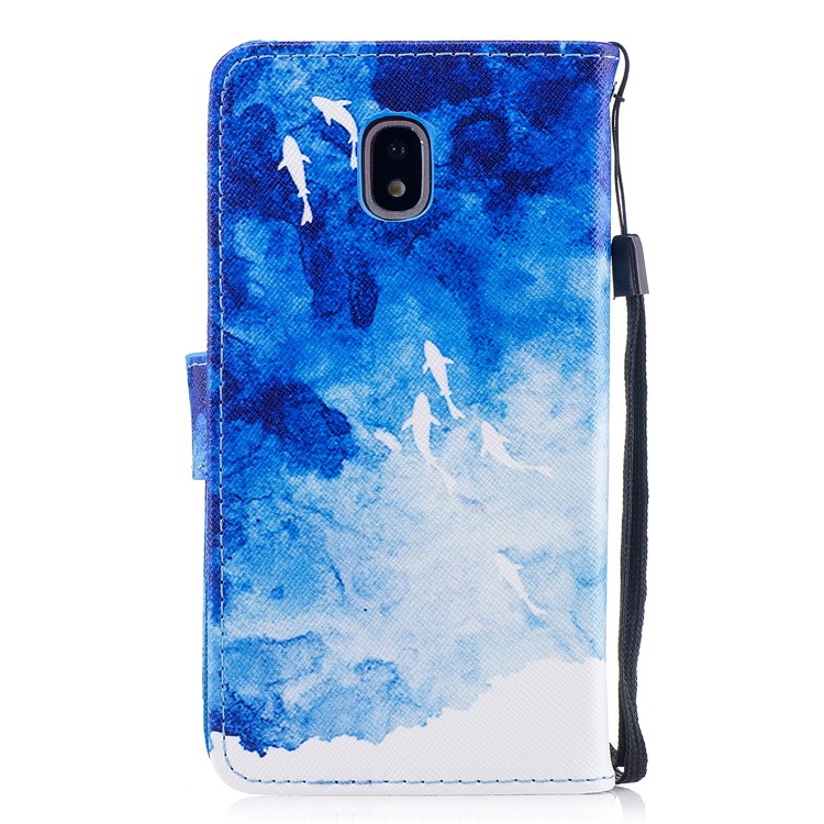Pattern Printing Wallet Leather Cell Phone Case for Samsung Galaxy J3 Pro (2017) / J3 (2017) EU Version - Dolphin Pattern-2