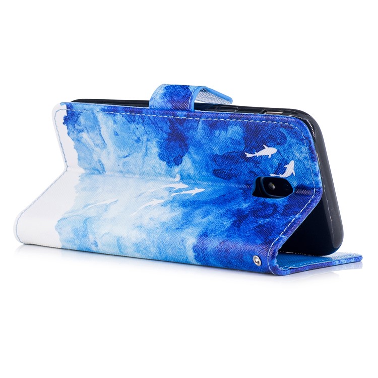 Pattern Printing Wallet Leather Cell Phone Case for Samsung Galaxy J3 Pro (2017) / J3 (2017) EU Version - Dolphin Pattern-3