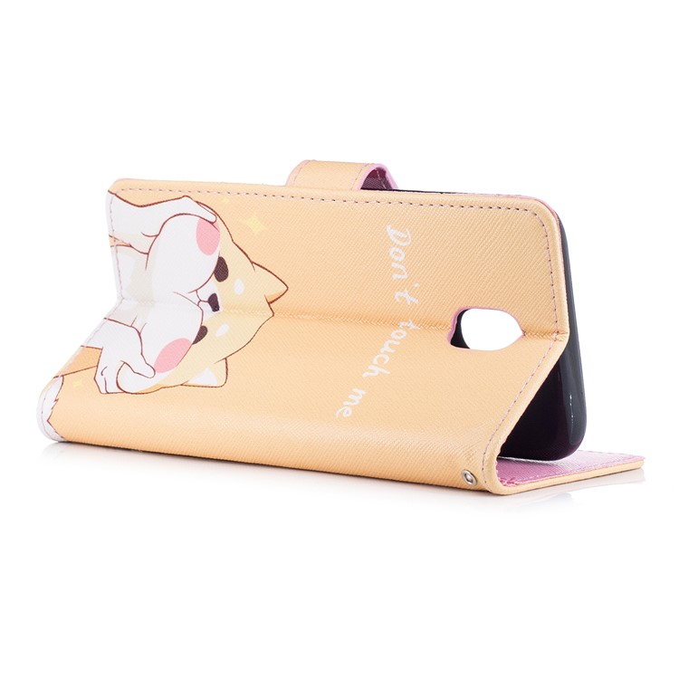 Pattern Painting Cross Texture Leather Wallet Stand Case for Samsung Galaxy J5 (2017) EU Version / J5 Pro (2017) - Don't Touch Me-3