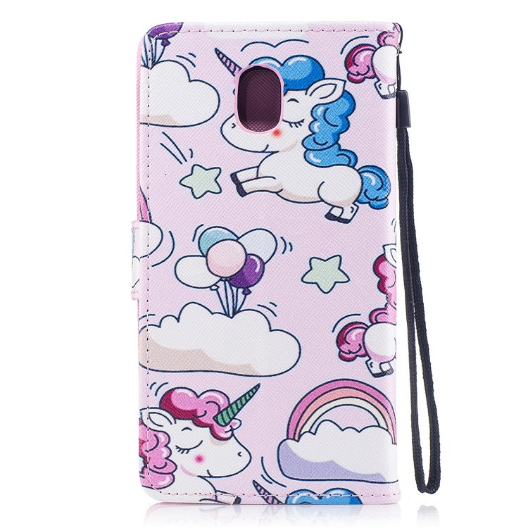 Pattern Painting Cross Texture Leather Wallet Stand Cover for Samsung Galaxy J5 (2017) EU Version / J5 Pro (2017) - Lovely Unicorns-2