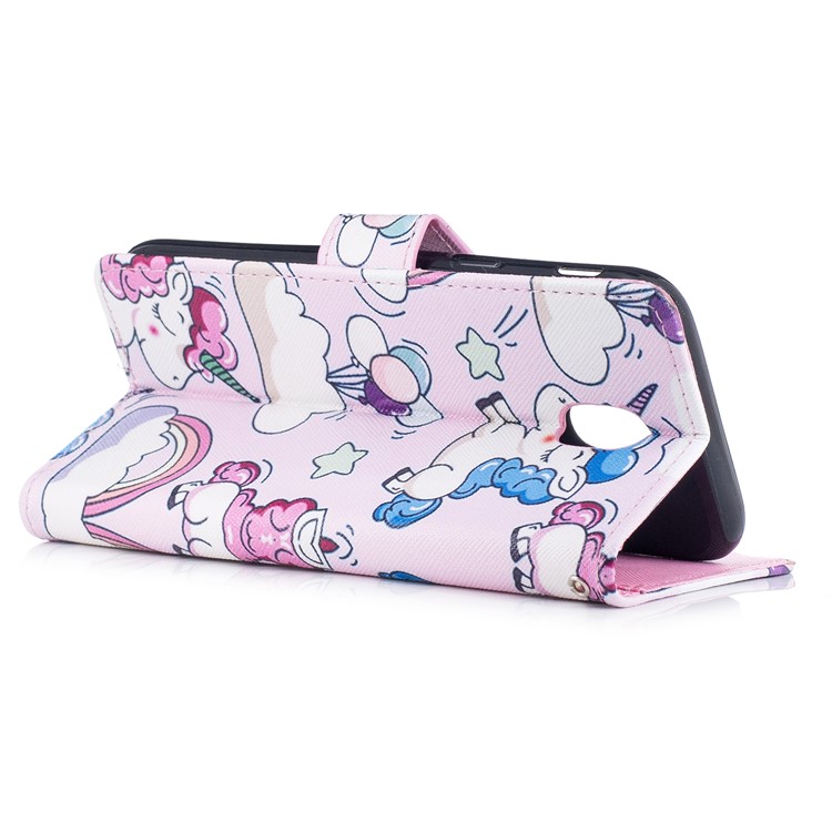 Pattern Painting Cross Texture Leather Wallet Stand Cover for Samsung Galaxy J5 (2017) EU Version / J5 Pro (2017) - Lovely Unicorns-3