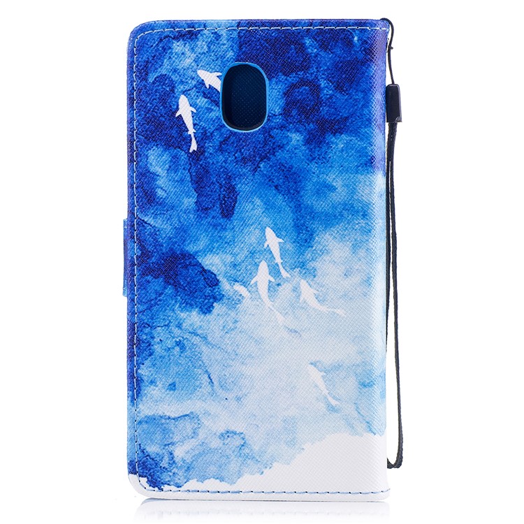 Pattern Painting Cross Texture Leather Wallet Stand Casing for Samsung Galaxy J5 (2017) EU Version / J5 Pro (2017) - Fishes-2