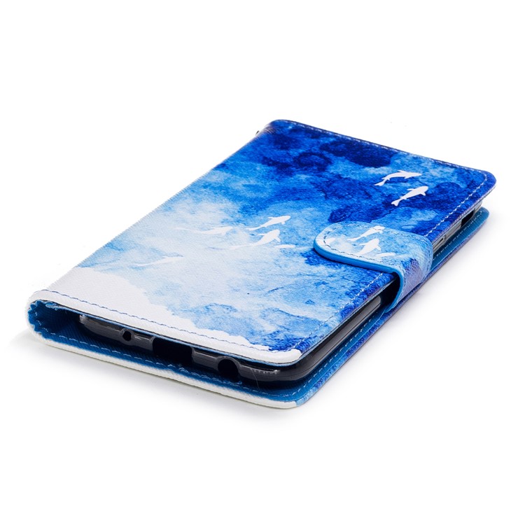 Pattern Painting Cross Texture Leather Wallet Stand Casing for Samsung Galaxy J5 (2017) EU Version / J5 Pro (2017) - Fishes-5