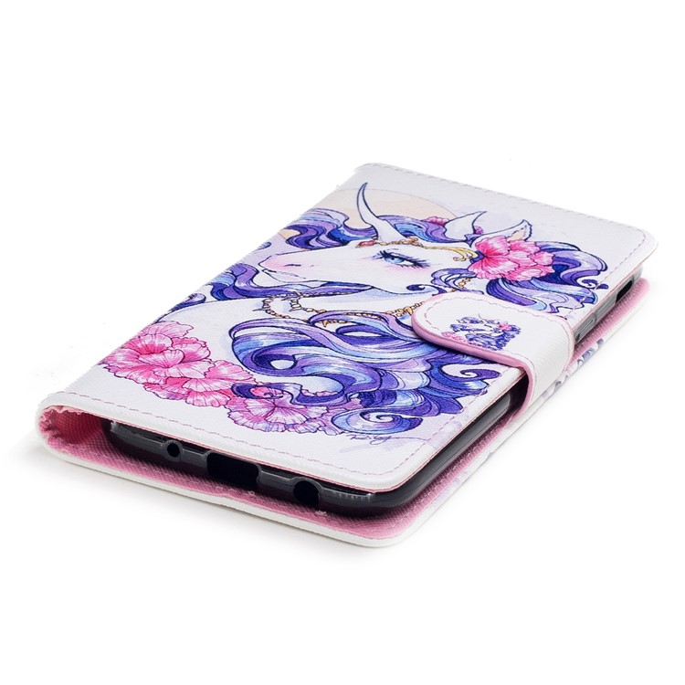 Pattern Painting Cross Texture Leather Wallet Stand Mobile Phone Case for Samsung Galaxy J5 (2017) EU Version / J5 Pro (2017) - Beautiful Unicorn-5
