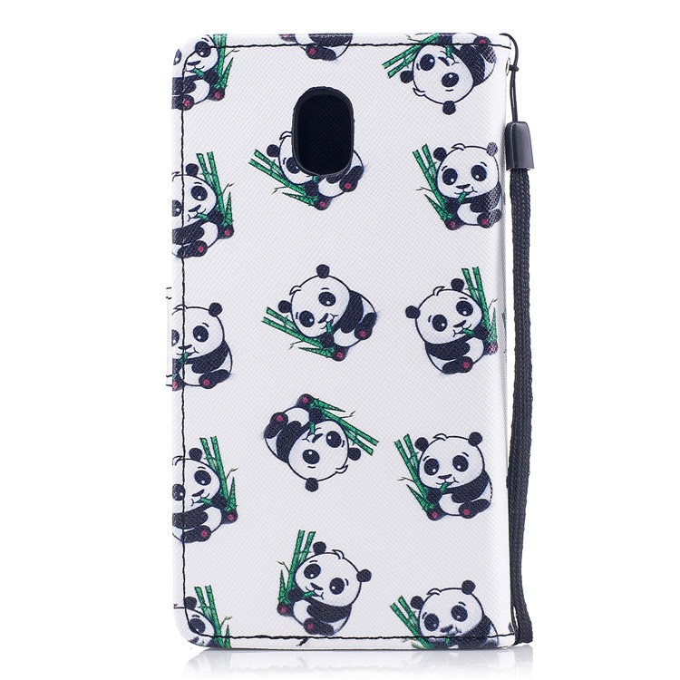 Pattern Painting Cross Texture Leather Wallet Stand Cell Phone Case for Samsung Galaxy J5 (2017) EU Version / J5 Pro (2017) - Pandas-2