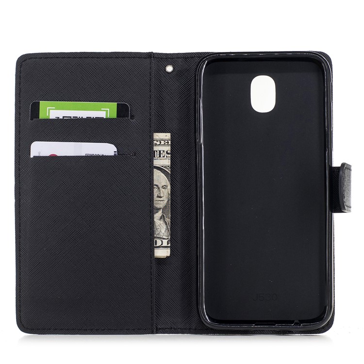 Pattern Painting Cross Texture Leather Wallet Stand Cell Phone Case for Samsung Galaxy J5 (2017) EU Version / J5 Pro (2017) - Pandas-6