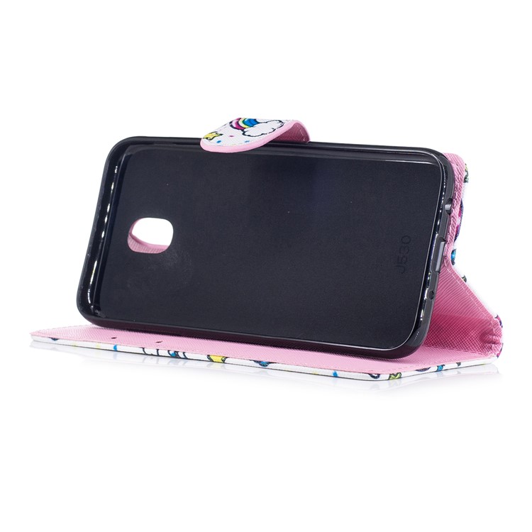 Pattern Painting Cross Texture Leather Wallet Stand Mobile Phone Shell for Samsung Galaxy J5 (2017) EU Version / J5 Pro (2017) - Unicorn Animals and Macarons-4