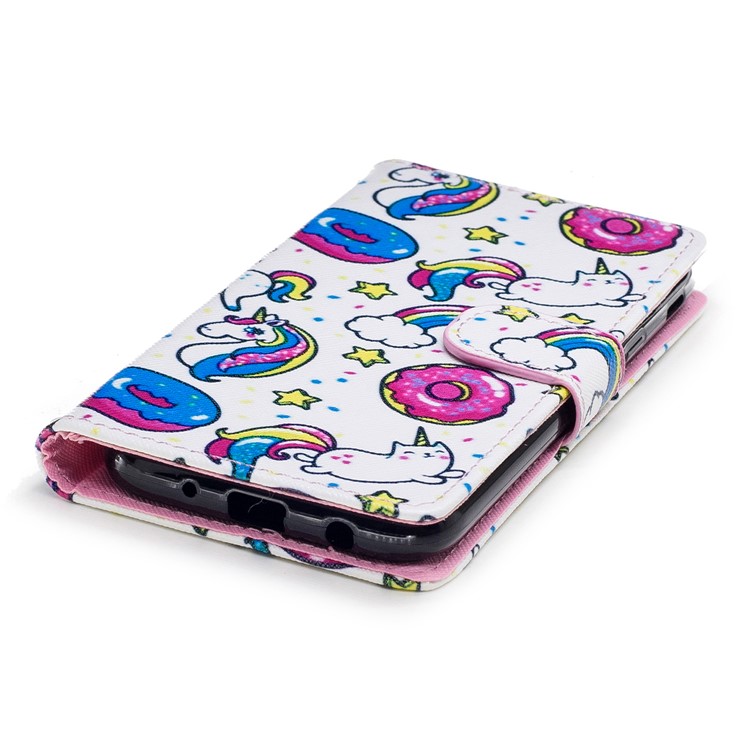 Pattern Painting Cross Texture Leather Wallet Stand Mobile Phone Shell for Samsung Galaxy J5 (2017) EU Version / J5 Pro (2017) - Unicorn Animals and Macarons-5