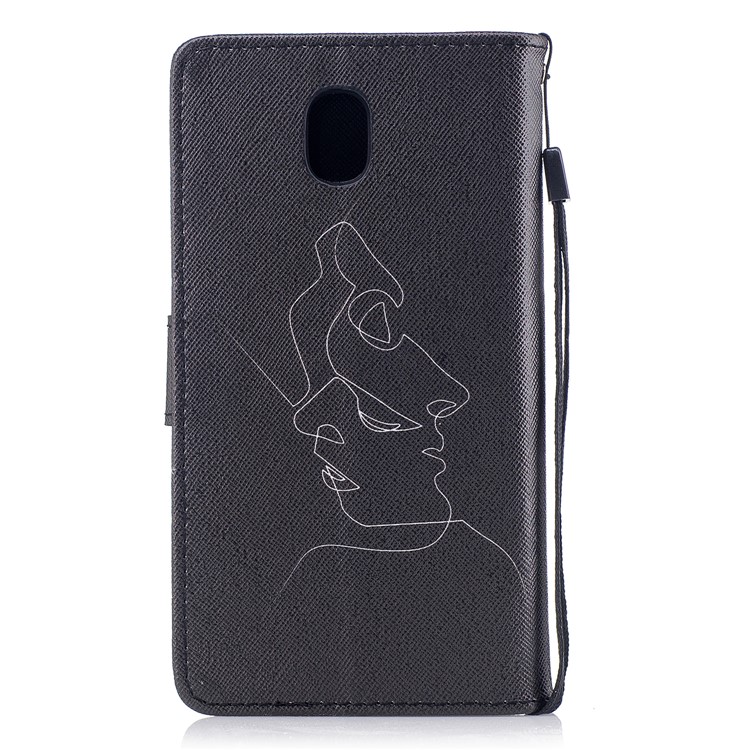 Pattern Painting Cross Texture Leather Wallet Stand Cell Phone Shell for Samsung Galaxy J5 (2017) EU Version / J5 Pro (2017) - Abstract Face-2