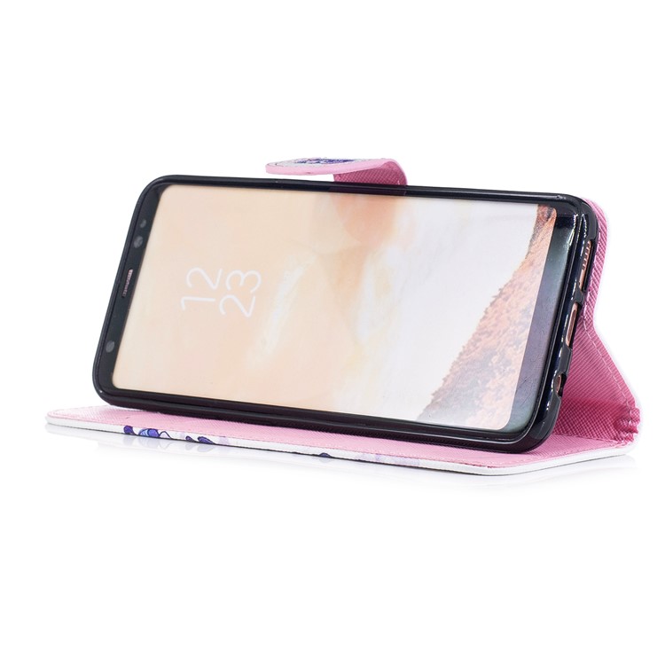 Pattern Painting Cross Texture Leather Wallet Stand Case for Samsung Galaxy S8 SM-G950 - Beautiful Unicorn-4