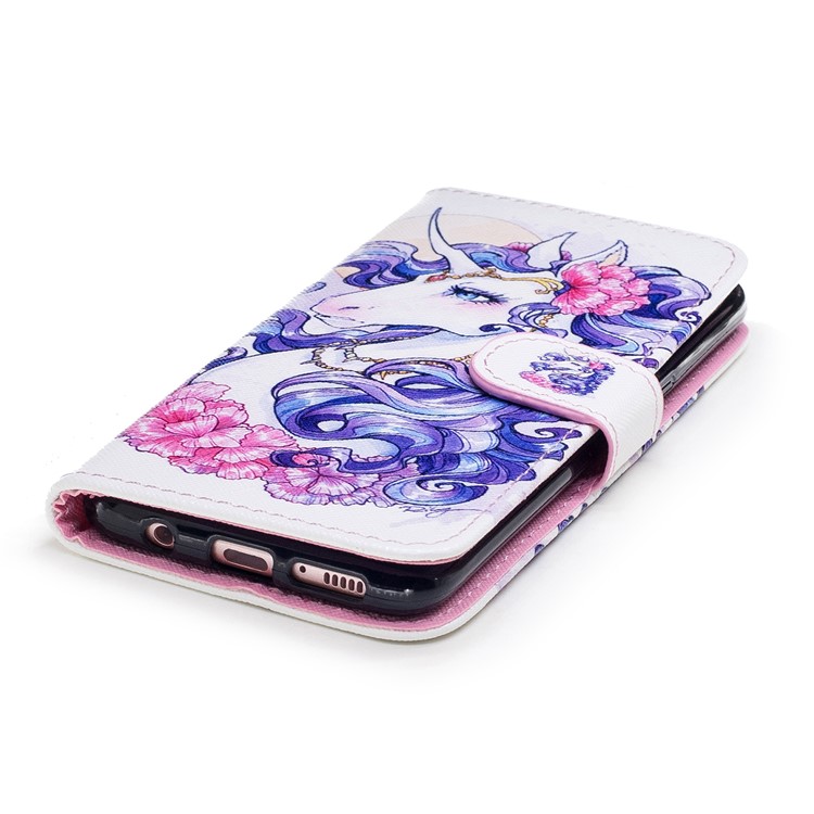 Pattern Painting Cross Texture Leather Wallet Stand Case for Samsung Galaxy S8 SM-G950 - Beautiful Unicorn-5