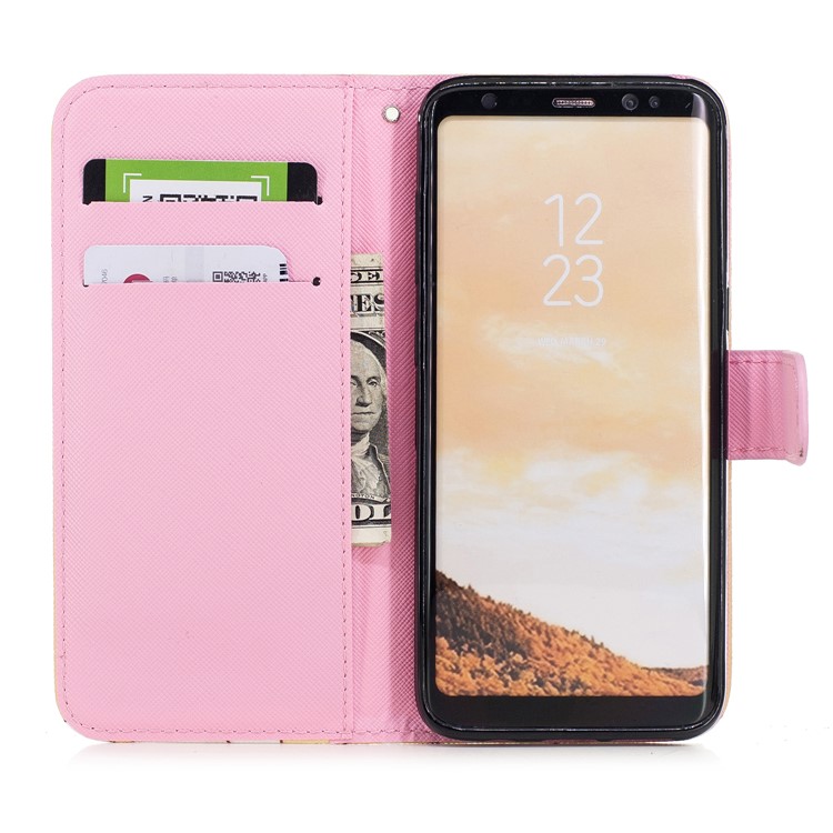 Pattern Painting Cross Texture Leather Wallet Stand Case for Samsung Galaxy S8 SM-G950 - Beautiful Unicorn-6