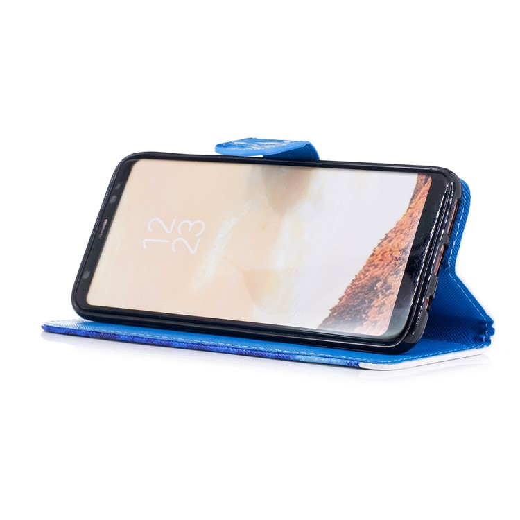 Pattern Painting Cross Texture Leather Wallet Stand Cover for Samsung Galaxy S8 SM-G950 - Fishes-4