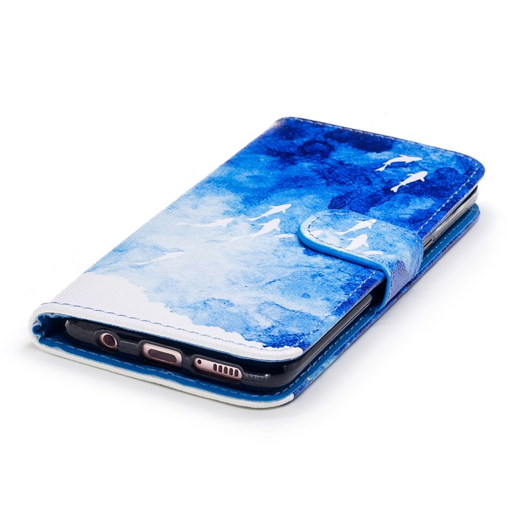 Pattern Painting Cross Texture Leather Wallet Stand Cover for Samsung Galaxy S8 SM-G950 - Fishes-5