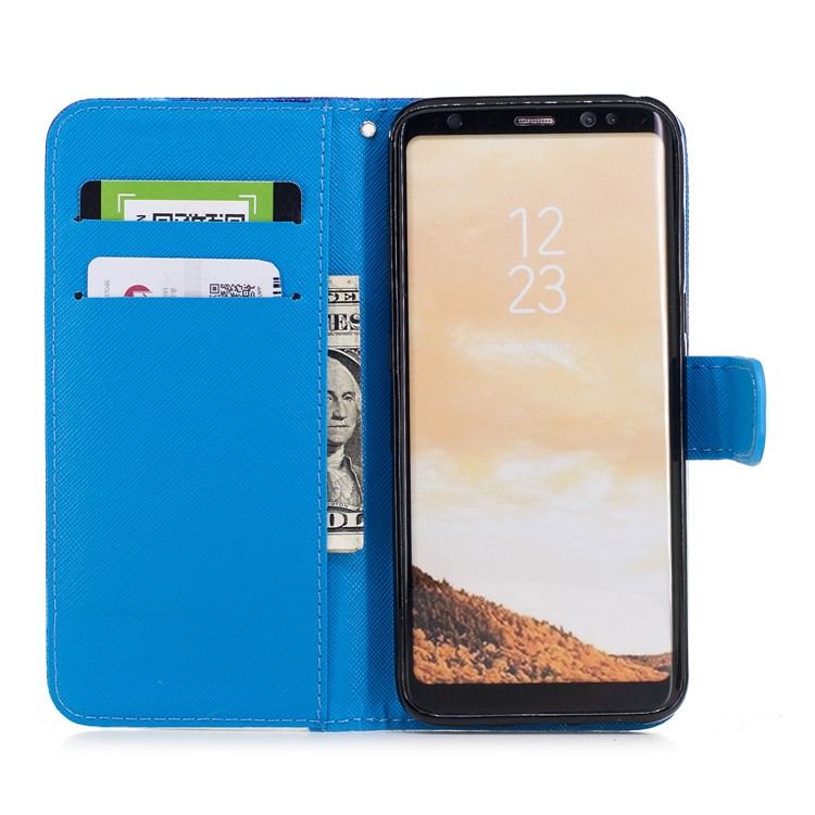 Pattern Painting Cross Texture Leather Wallet Stand Cover for Samsung Galaxy S8 SM-G950 - Fishes-6