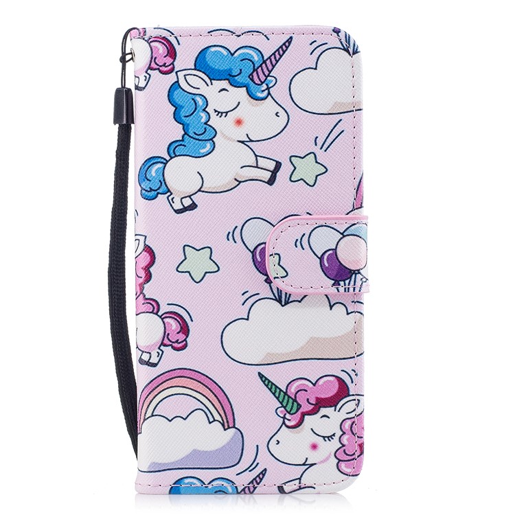Pattern Painting Cross Texture Leather Wallet Stand Casing for Samsung Galaxy S8 SM-G950 - Lovely Unicorns-1