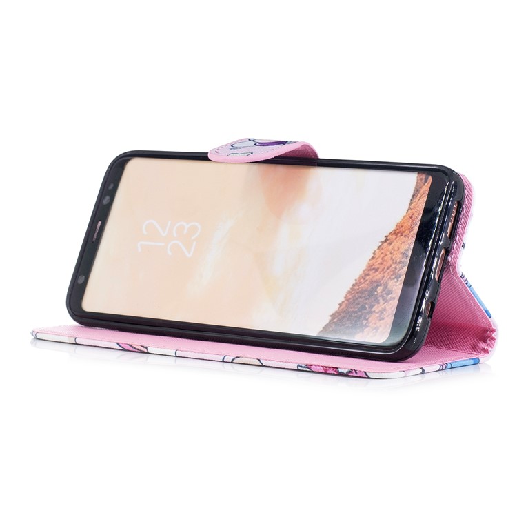 Pattern Painting Cross Texture Leather Wallet Stand Casing for Samsung Galaxy S8 SM-G950 - Lovely Unicorns-4
