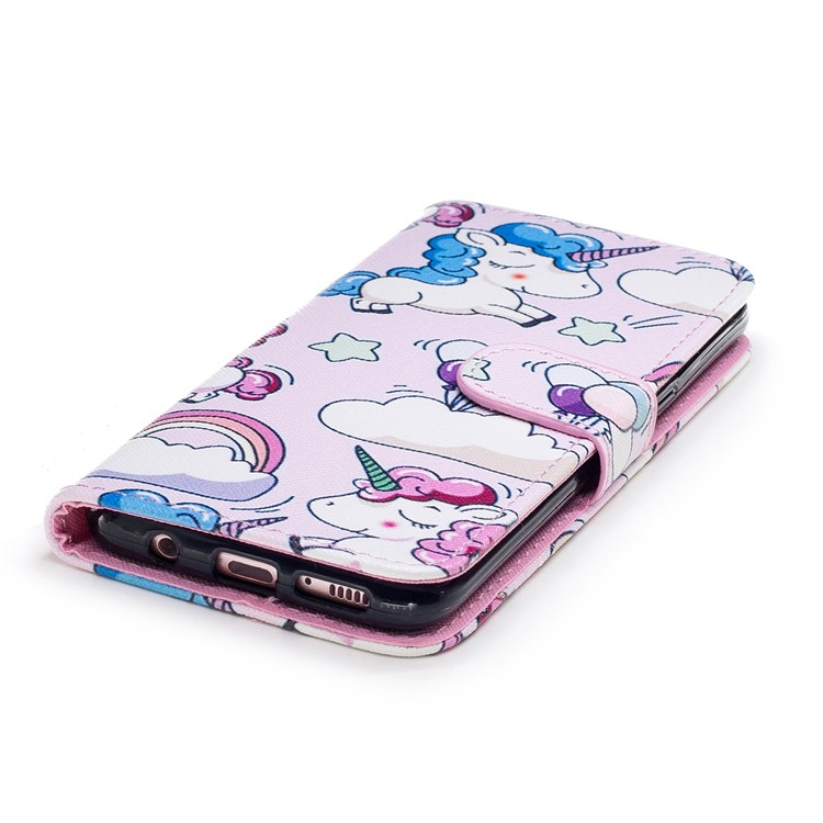 Pattern Painting Cross Texture Leather Wallet Stand Casing for Samsung Galaxy S8 SM-G950 - Lovely Unicorns-5