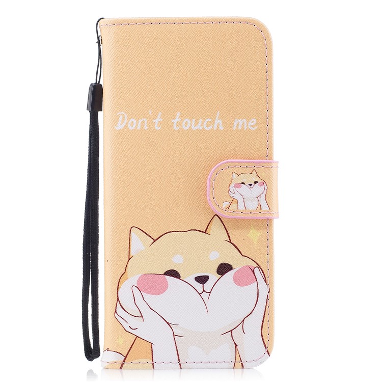 Pattern Painting Cross Texture Leather Wallet Stand Mobile Phone Case for Samsung Galaxy S8 SM-G950 - Don't Touch Me-1