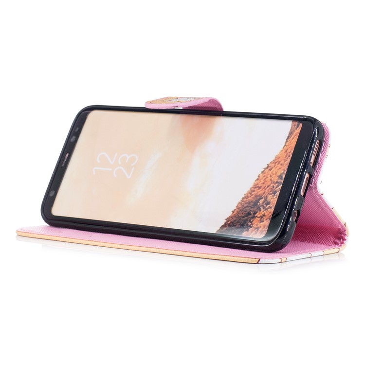 Pattern Painting Cross Texture Leather Wallet Stand Mobile Phone Case for Samsung Galaxy S8 SM-G950 - Don't Touch Me-4