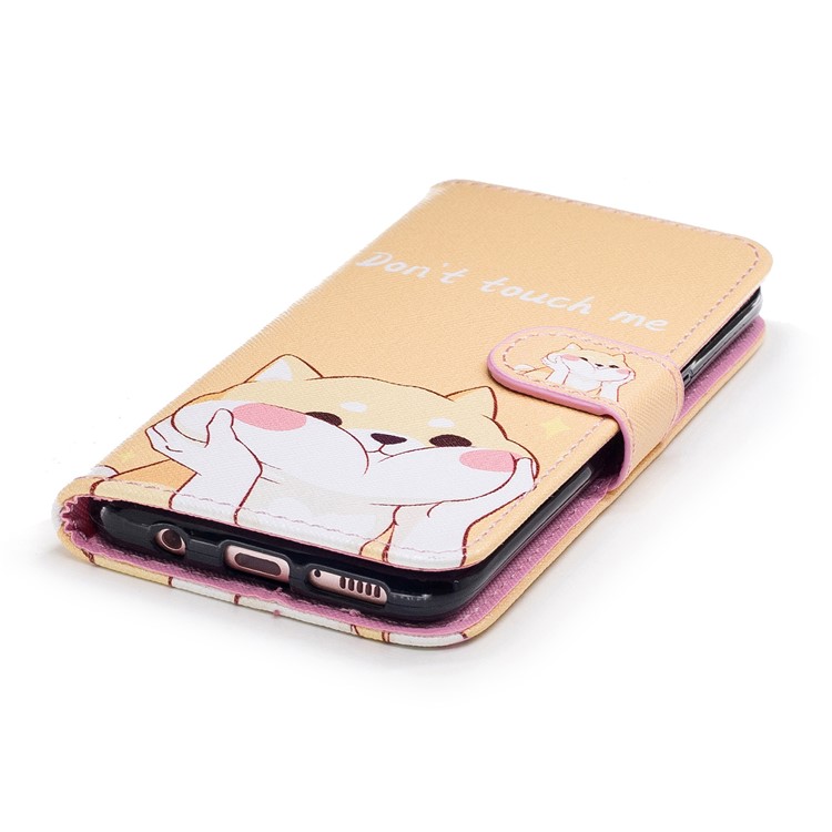 Pattern Painting Cross Texture Leather Wallet Stand Mobile Phone Case for Samsung Galaxy S8 SM-G950 - Don't Touch Me-5