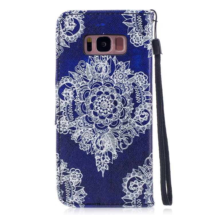 Pattern Painting Cross Texture Leather Wallet Stand Mobile Phone Shell for Samsung Galaxy S8 SM-G950 - Ancient Pattern-2