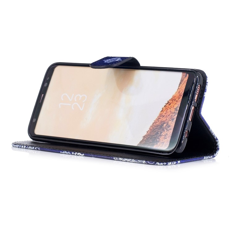 Pattern Painting Cross Texture Leather Wallet Stand Mobile Phone Shell for Samsung Galaxy S8 SM-G950 - Ancient Pattern-4