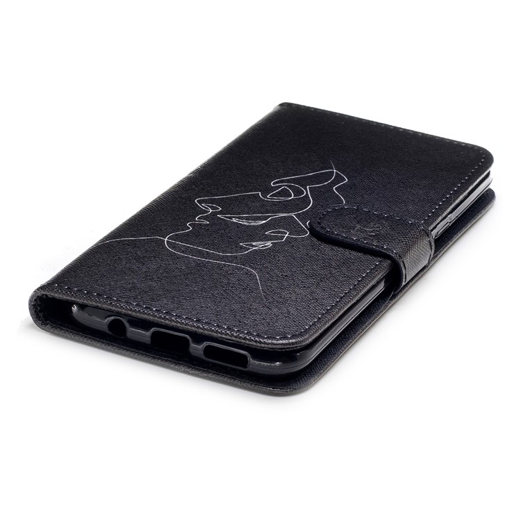 Pattern Painting Cross Texture Leather Wallet Stand Case for Samsung Galaxy S8 Plus SM-G955 - Abstract Face-5