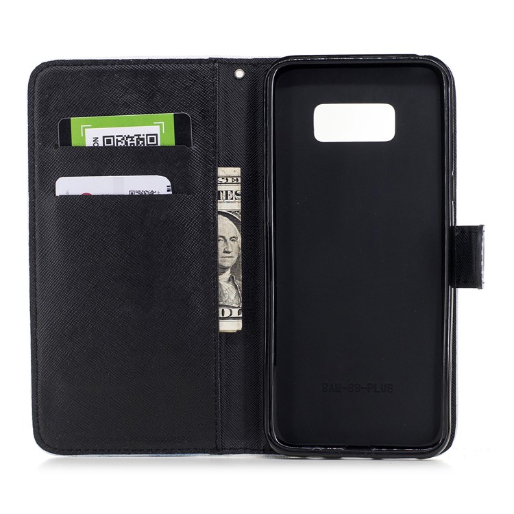Pattern Painting Cross Texture Leather Wallet Stand Case for Samsung Galaxy S8 Plus SM-G955 - Abstract Face-6