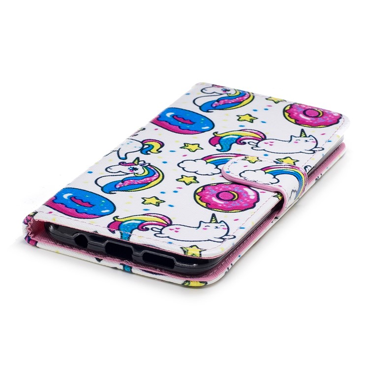 Pattern Painting Cross Texture Leather Wallet Stand Cover for Samsung Galaxy S8 Plus SM-G955 - Unicorn Animals and Macarons-5