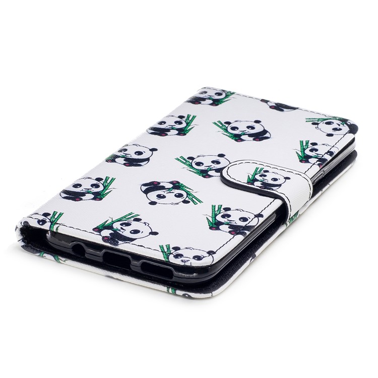 Pattern Painting Cross Texture Leather Wallet Stand Shell for Samsung Galaxy S8 Plus SM-G955 - Cute Pandas-5