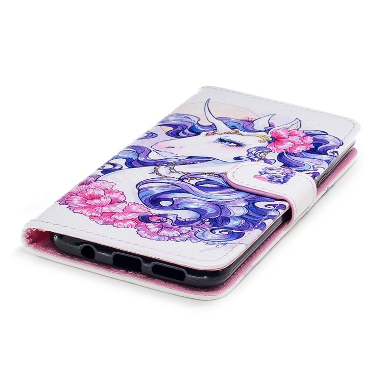 Pattern Painting Cross Texture Leather Wallet Stand Phone Shell for Samsung Galaxy S8 Plus SM-G955 - Beautiful Unicorn-5