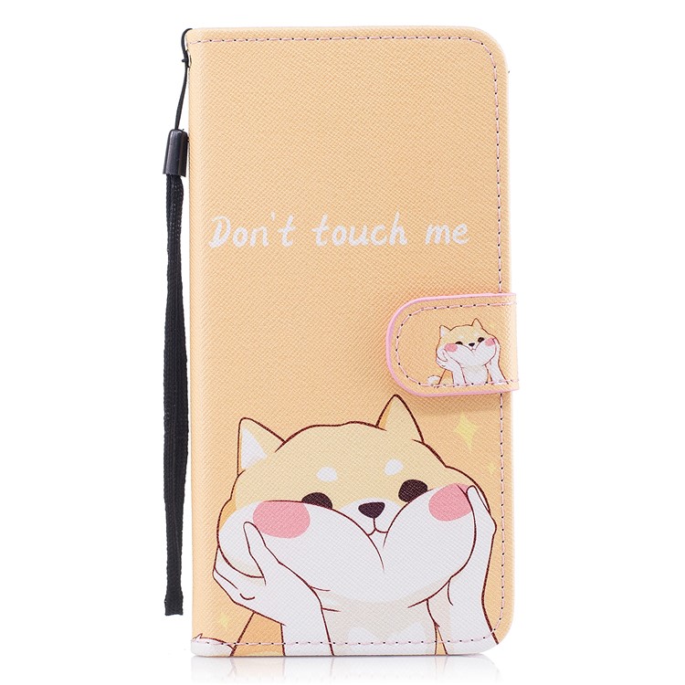 Pattern Painting Cross Texture Leather Wallet Stand Phone Cover for Samsung Galaxy S8 Plus SM-G955 - Don't Touch Me-1