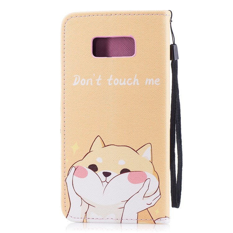 Pattern Painting Cross Texture Leather Wallet Stand Phone Cover for Samsung Galaxy S8 Plus SM-G955 - Don't Touch Me-2