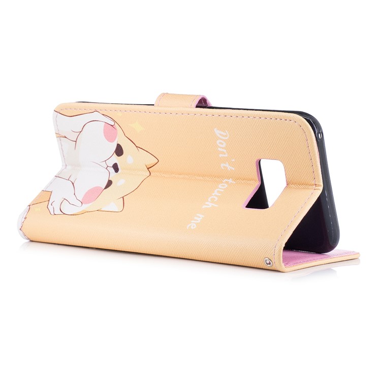 Pattern Painting Cross Texture Leather Wallet Stand Phone Cover for Samsung Galaxy S8 Plus SM-G955 - Don't Touch Me-3