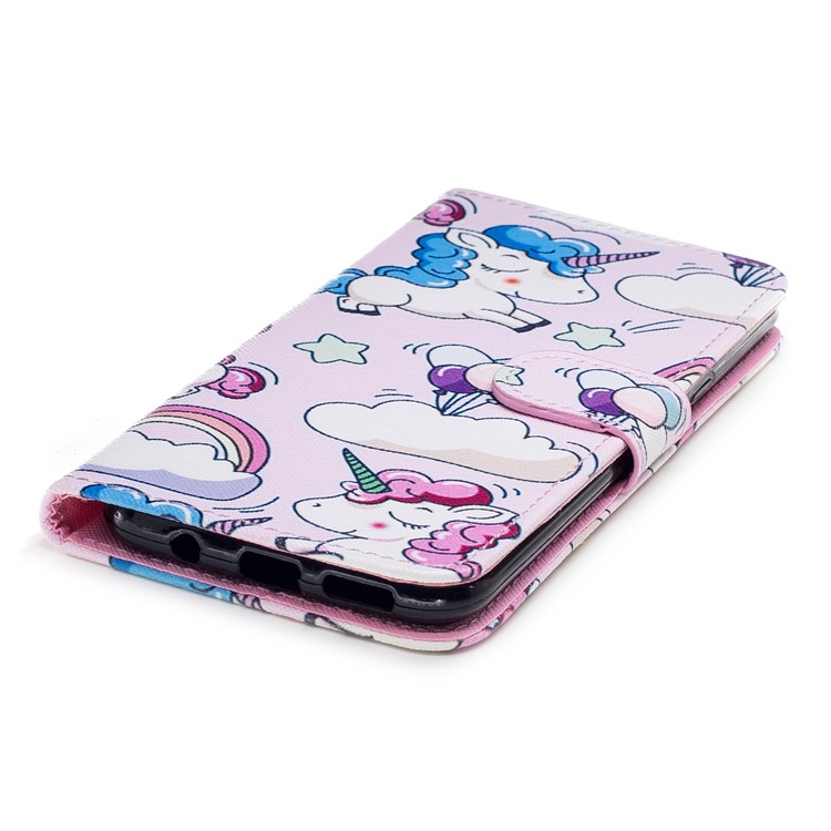 Pattern Painting Cross Texture Leather Wallet Stand Mobile Cover for Samsung Galaxy S8 Plus SM-G955 - Lovely Unicorns-5