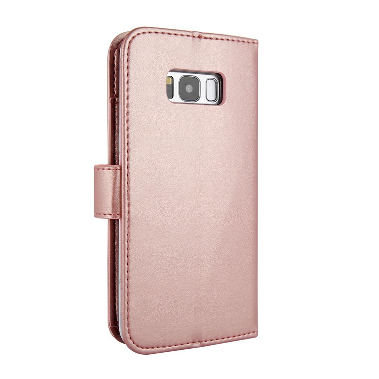 Imprint Butterfly Flowers Magnetic Leather Casing with Stand for Samsung Galaxy S8 G950 - Rose Gold-2