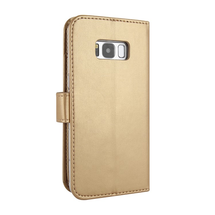 For Samsung Galaxy S8 Plus G955 Imprint Butterfly Flowers Wallet Leather Stand Flip Cover - Gold-2
