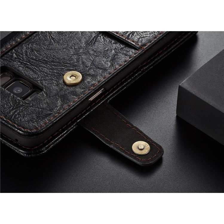 CASEME Vintage Style Folio Flip PU Leather Case for Samsung Galaxy S8 SM-G950 - Black-15