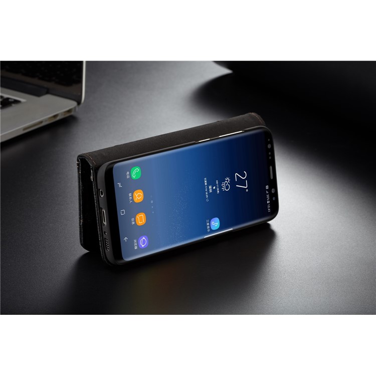 CASEME Vintage Style Folio Flip PU Leather Case for Samsung Galaxy S8 SM-G950 - Black-17