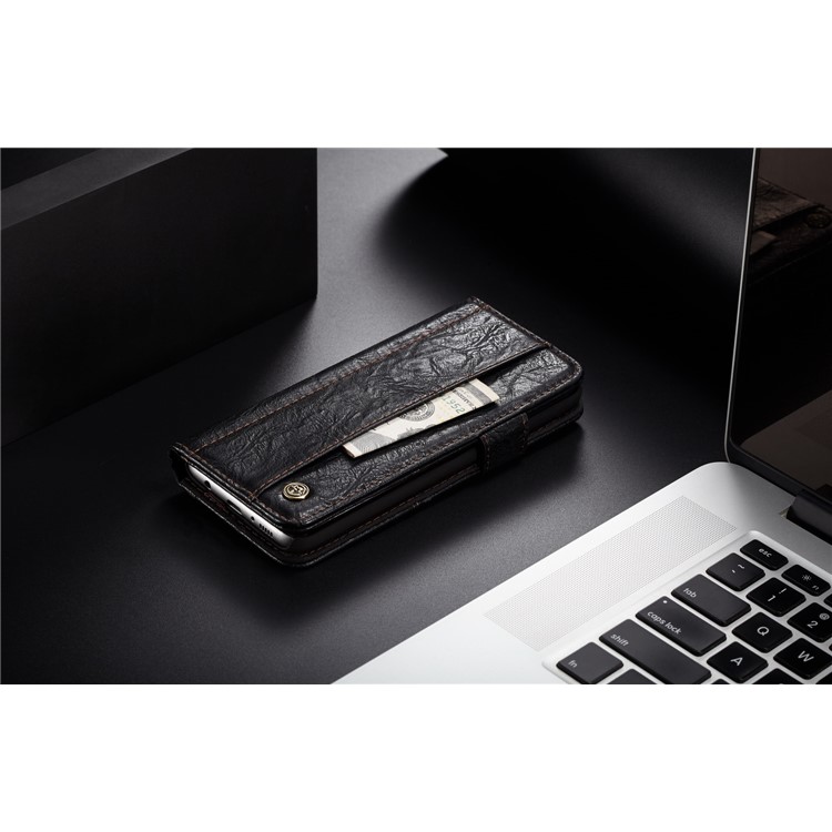 CASEME Vintage Style Folio Flip PU Leather Case for Samsung Galaxy S8 SM-G950 - Black-6
