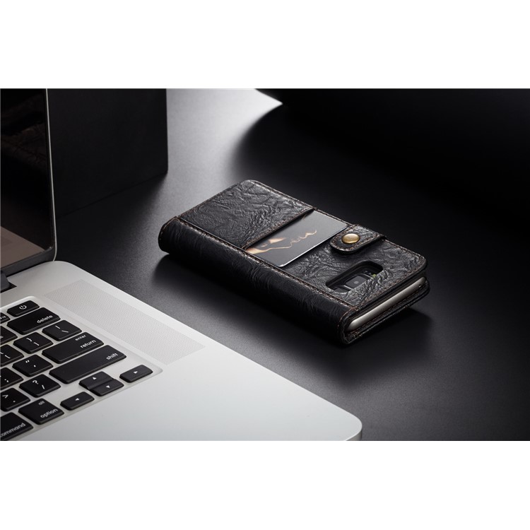 CASEME Vintage Style Folio Flip PU Leather Case for Samsung Galaxy S8 SM-G950 - Black-7