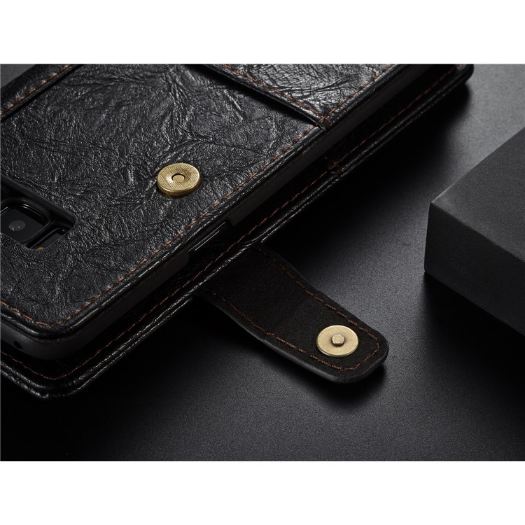 CASEME Vintage Style PU Leather Protective Wallet Case for Samsung Galaxy S8 Plus G955 - Black-15
