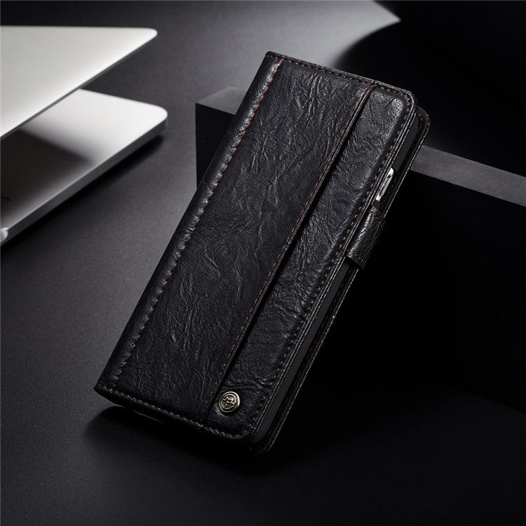 CASEME Vintage Style Wallet PU Leather Protection Cell Phone Case for Samsung Galaxy Note 8 SM-N950 - Black-1