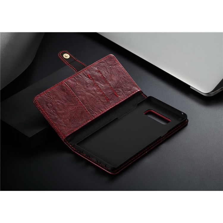 CASEME Vintage Style Wallet PU Leather Mobile Casing for Samsung Galaxy Note 8 SM-N950 - Red-14