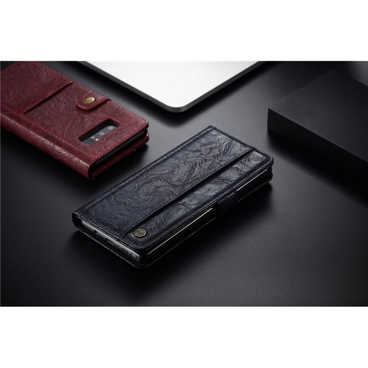 CASEME Vintage Style Wallet PU Leather Mobile Casing for Samsung Galaxy Note 8 SM-N950 - Red-9