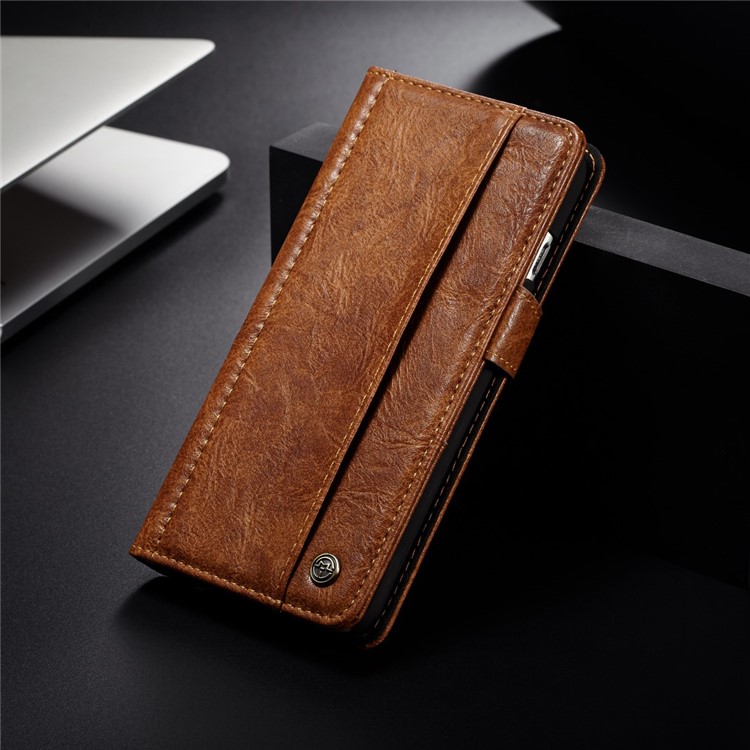CASEME Vintage Style PU Leather Protection Mobile Phone Shell with Card Slots for Samsung Galaxy Note 8 SM-N950 - Brown-1